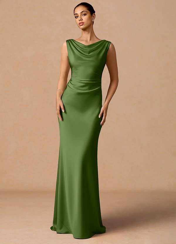 Evarine Olive Green Maxi Dress image1