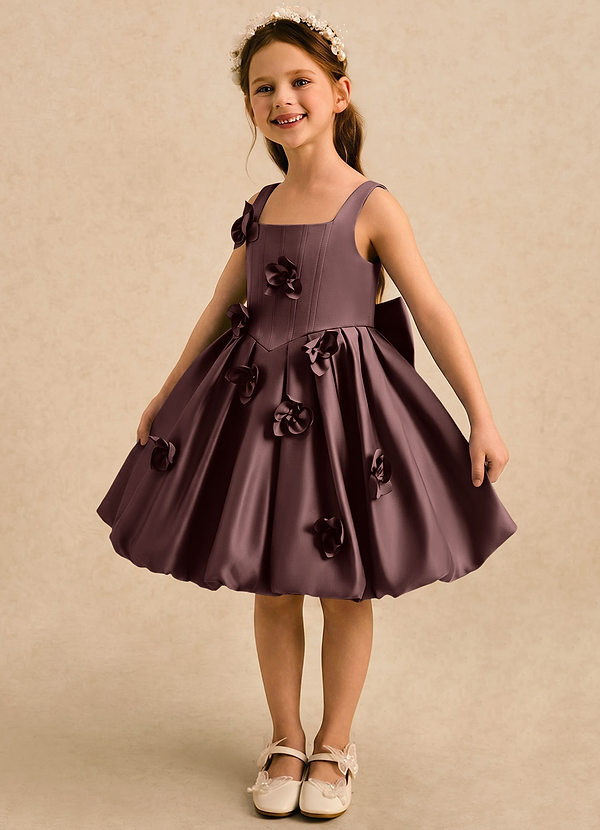 Azazie Lillian Vestidos de arras Vestido Expresado de Satin Mate de Vestido de princesa con Plisado image1