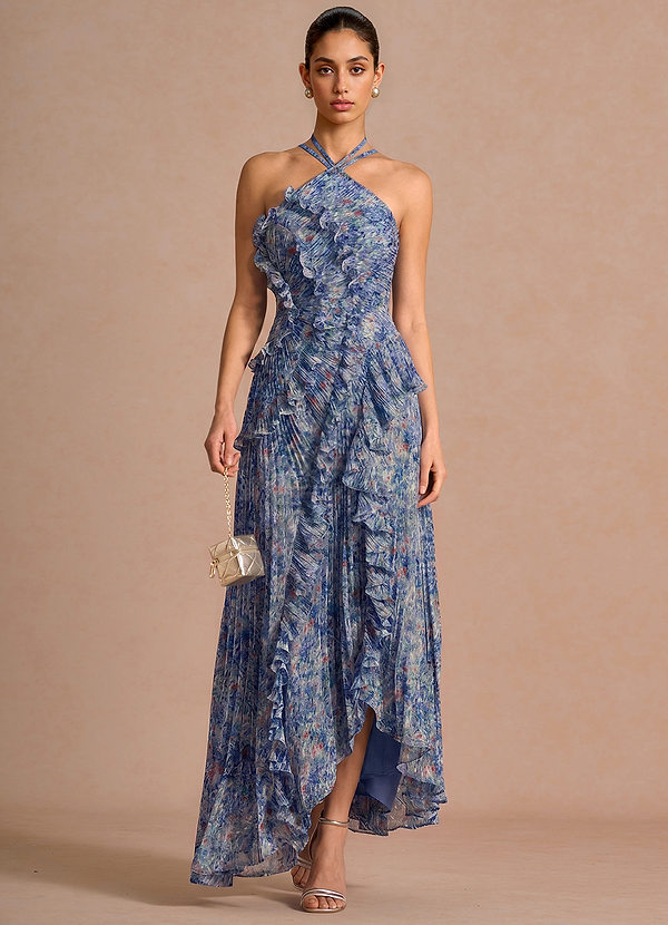 Maxi jurk Hatsu Lila Bloemen image1