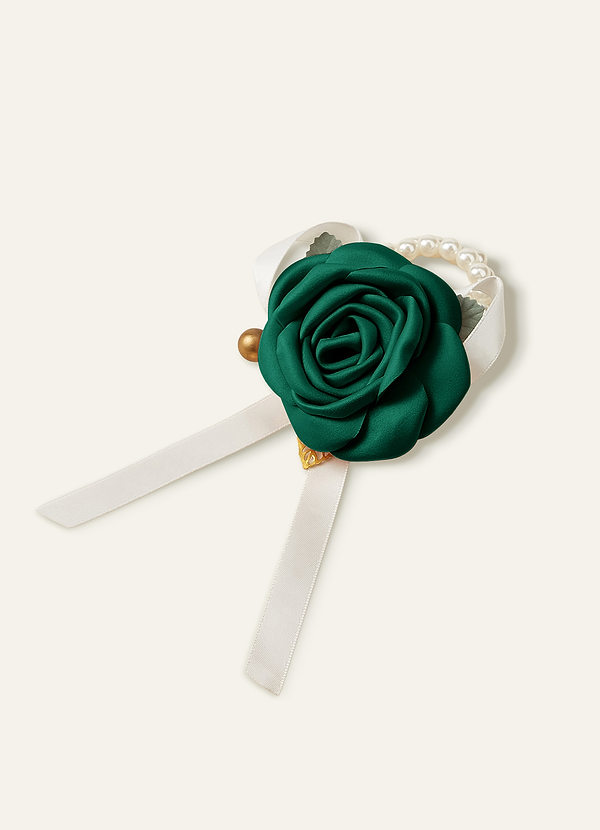 front Matching Color Matte Satin Wrist Corsage