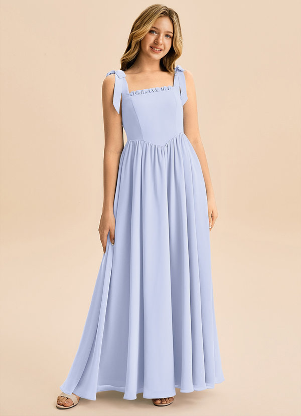 Azazie Delia Junior Abito A-Line in Chiffon Fiocco Lavanda image1