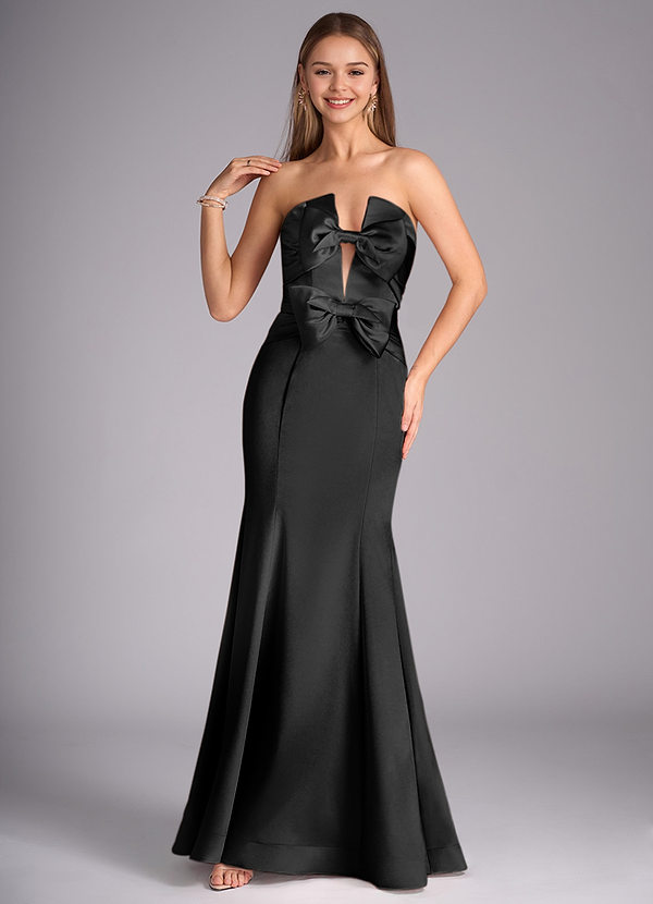 Ponny Black Strapless Mermaid Prom Dress image1