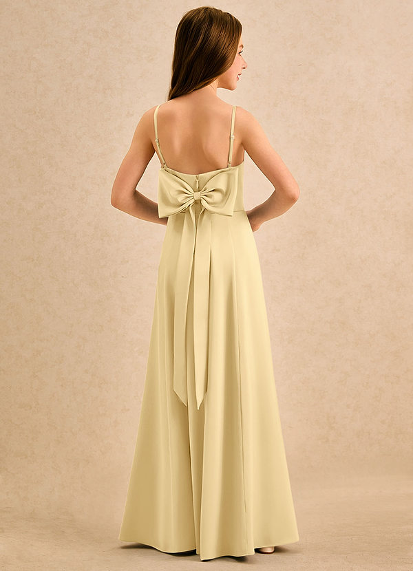 Chamomile Girls Formal Flower Girl Dresses Butter A-Line Pleated Stretch Satin Dress image1