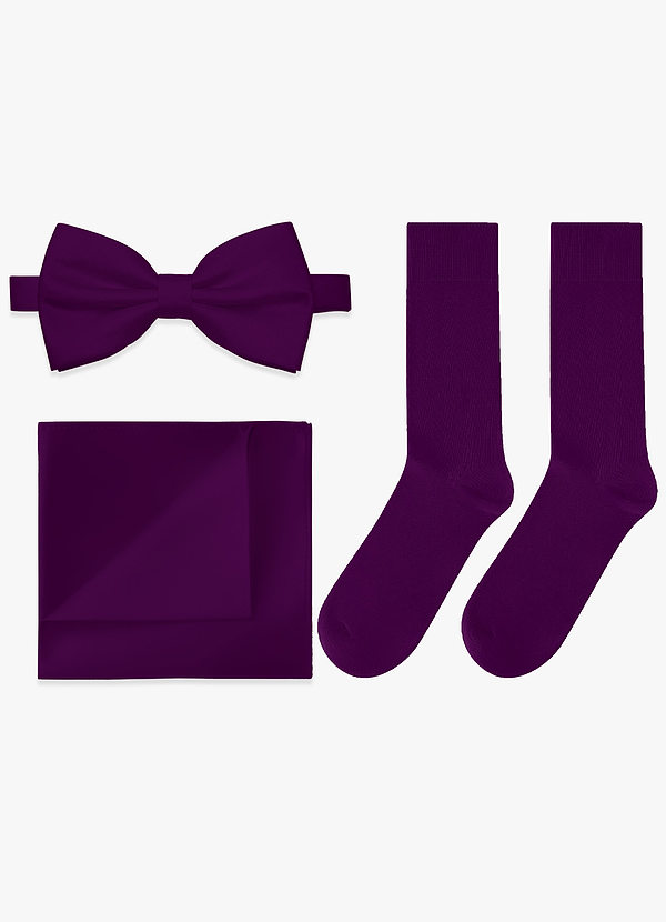 front Passendes Set aus Fliege, Einstecktuch und Socken