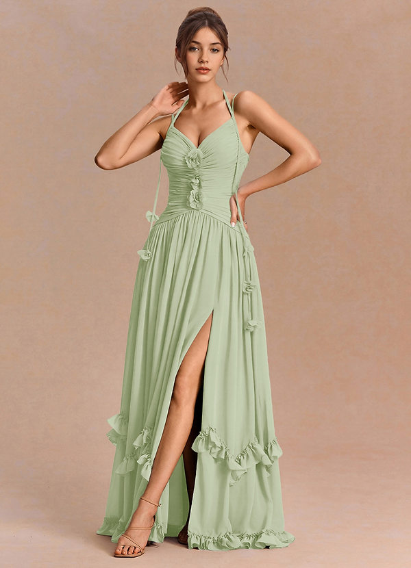 Eulalie Light Green Maxi Dress image1
