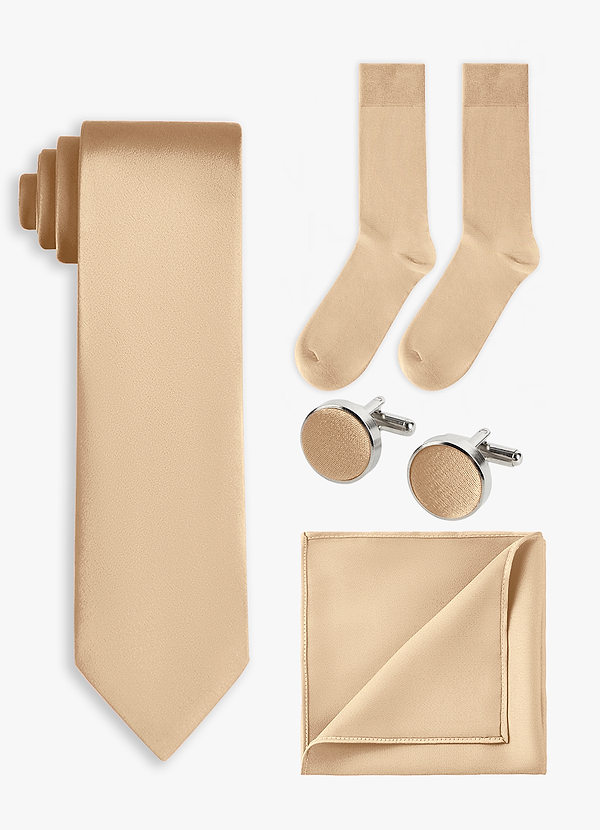 front Matching color 4-Piece Stretch Satin Wide Tie Set