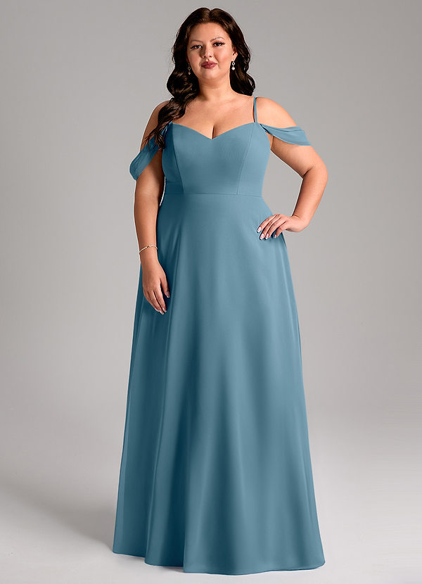Azazie Marley Bridesmaid Dresses Bermuda A-Line Off the Shoulder Chiffon Convertible Dress image1