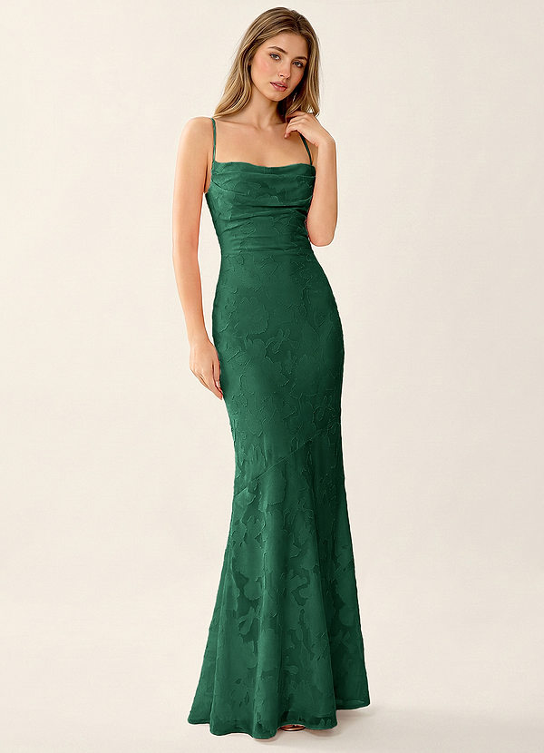 Natasha Emerald Green Jacquard Corset Mermaid Summer Dress image1