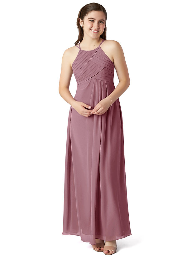 Vestidos De Dama De Honor Junior Con Escote Griego Y Largo Hasta El Suelo Malva Vintage main image 1