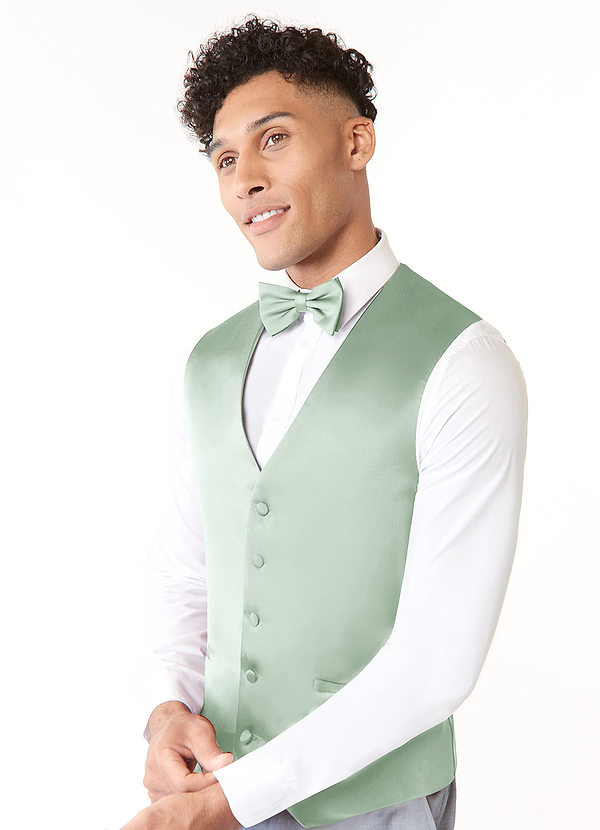 front Set aus Weste und Fliege aus mattem Satin