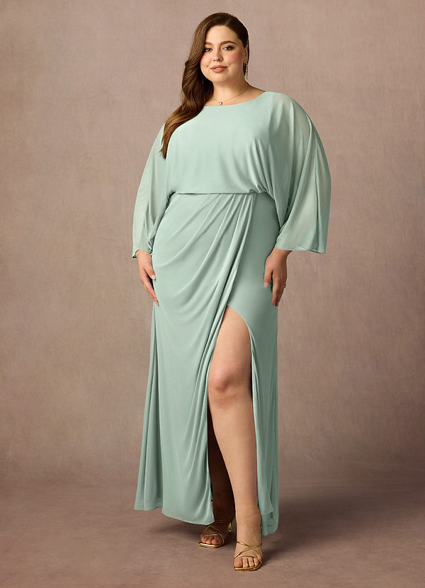Azazie Ysabella Mother of the Brides Dresses Agave Mermaid Pleated Mesh Dress image1