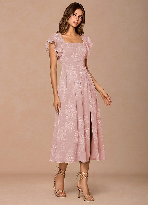 Talia Powder Pink Midi Dress image1
