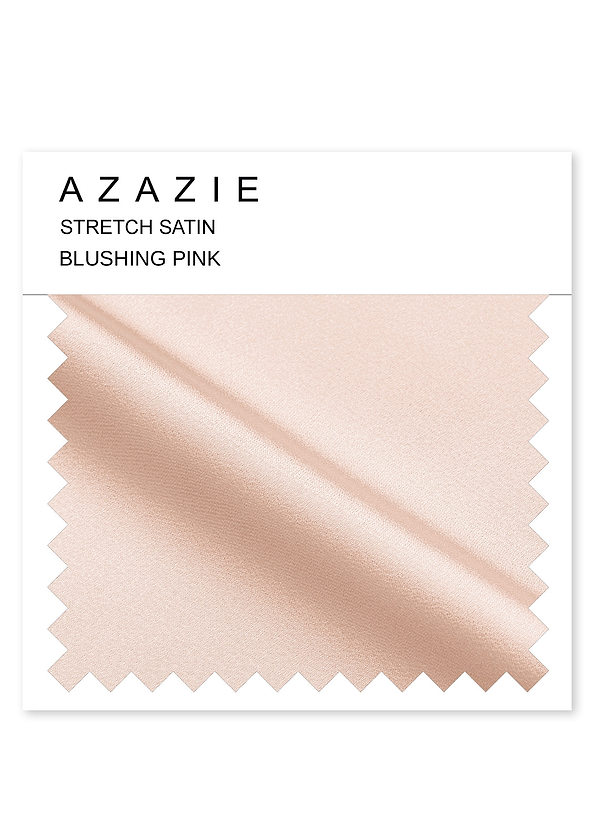 front Azazie Blozend Roze stretchsatijnstaal