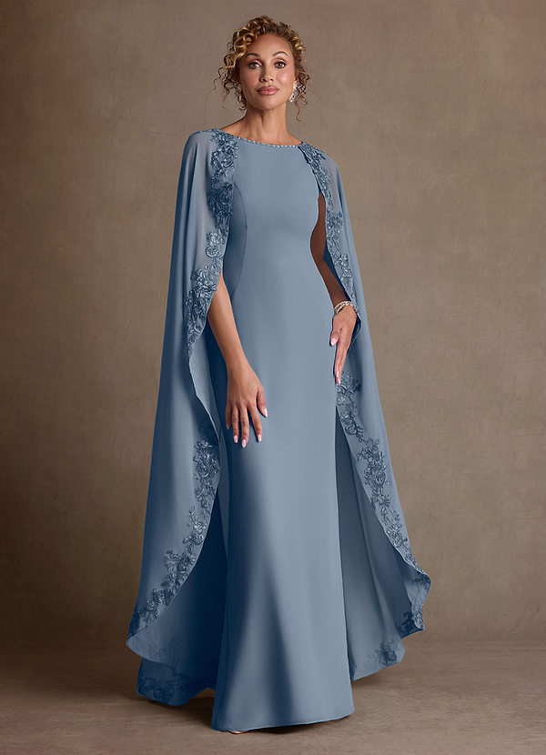 Azazie Artemisia Vestidos de Madre de la Novia Vestido de Crepúsculo de Gasa de Corte Recto con Encaje image1