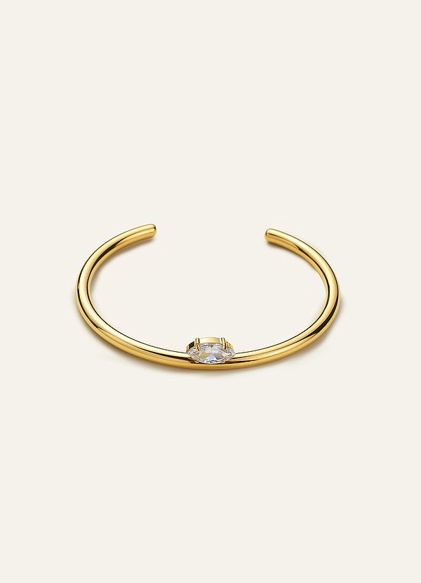 front Solitaire Marquise Crystal Cuff Bracelet