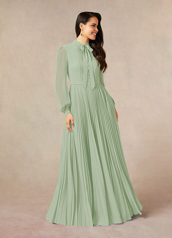 Azazie Adellah Mother of the Bride Dresses A-Line Pleated Chiffon Floor-Length Dress image1
