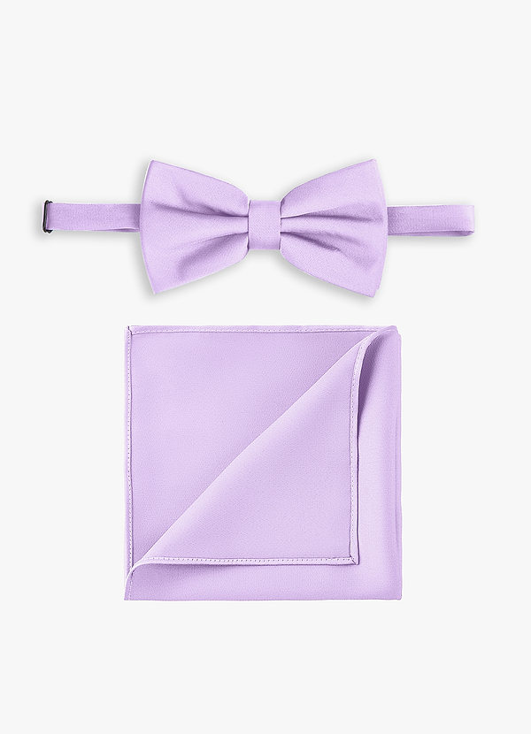 front Ensemble nœud papillon et pochette en satin extensible