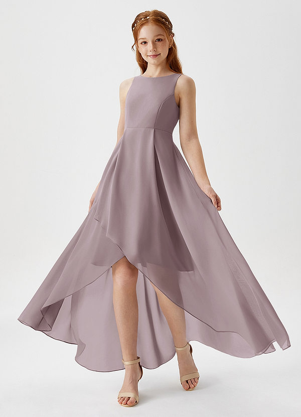 Azazie Lizette Junior Dusk A-Line Pleated Chiffon Dress image1