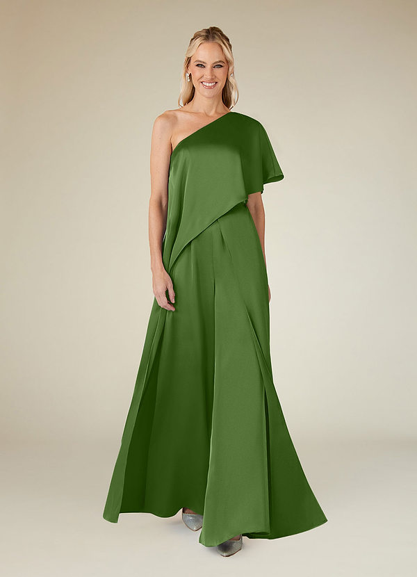 Azazie Hagretta Mother of the Brides Dresses Basil Jumpsuit/Pantsuit Stretch Satin Dress image1