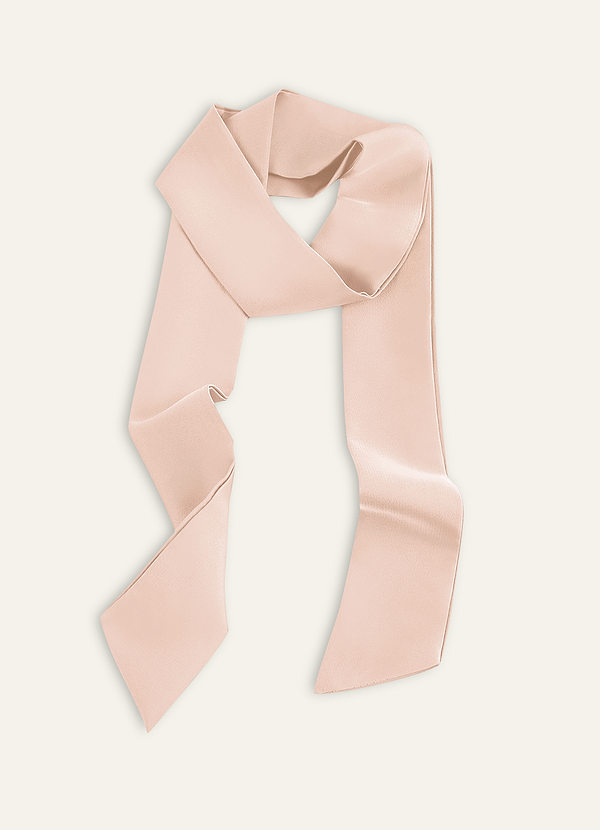 front Bijpassende kleur stretch satijnen haarsjaal