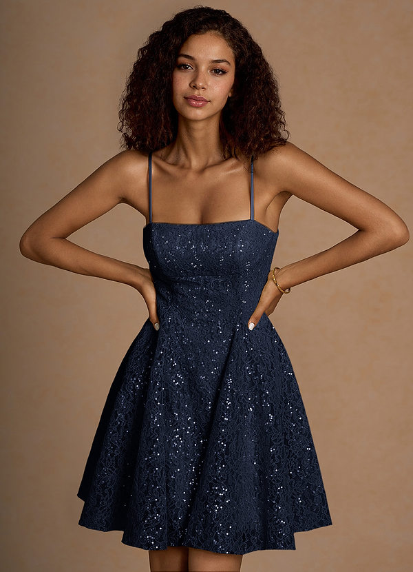 Xenia Navy Sequin Mini Dress image1