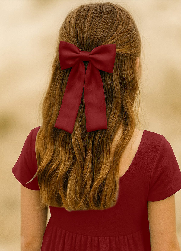 front Girls Satin Bow Hair Clip