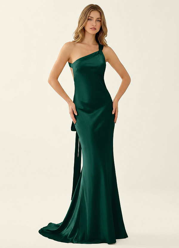 Persephone Verde Smeraldo Abito da ballo in raso image1