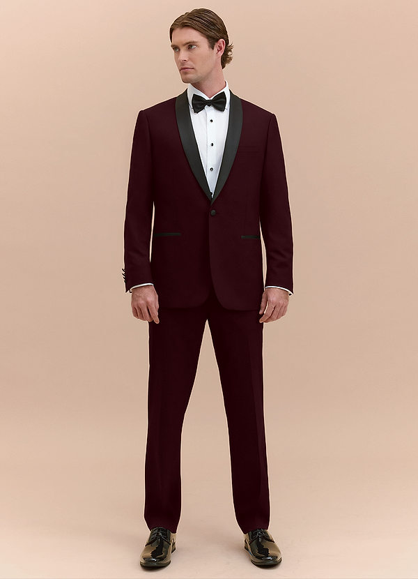 front Winston Burgund Smoking mit Schalkragen