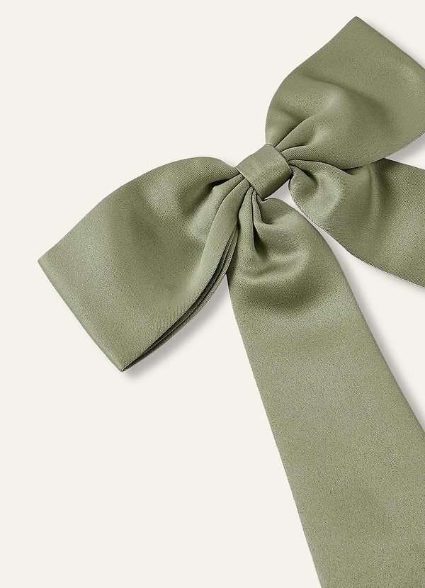 front Matching Color Satin Bow Hair Clip