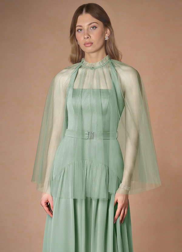 front Azazie Matching Color Tulle Cape