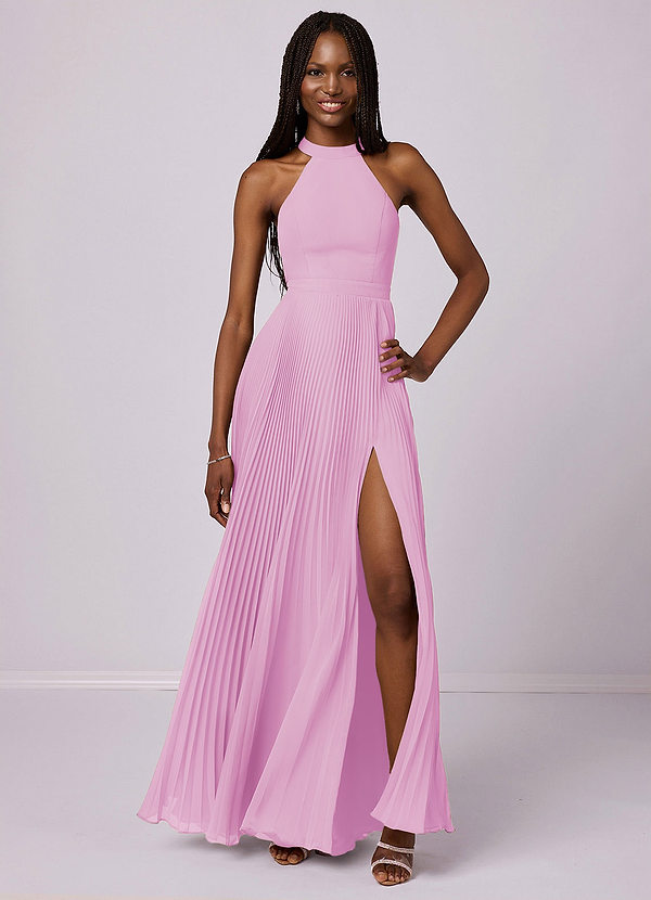 Barbie ♥ Azazie Bridesmaid Dresses A-Line Pleated Chiffon Floor-Length Dress image1