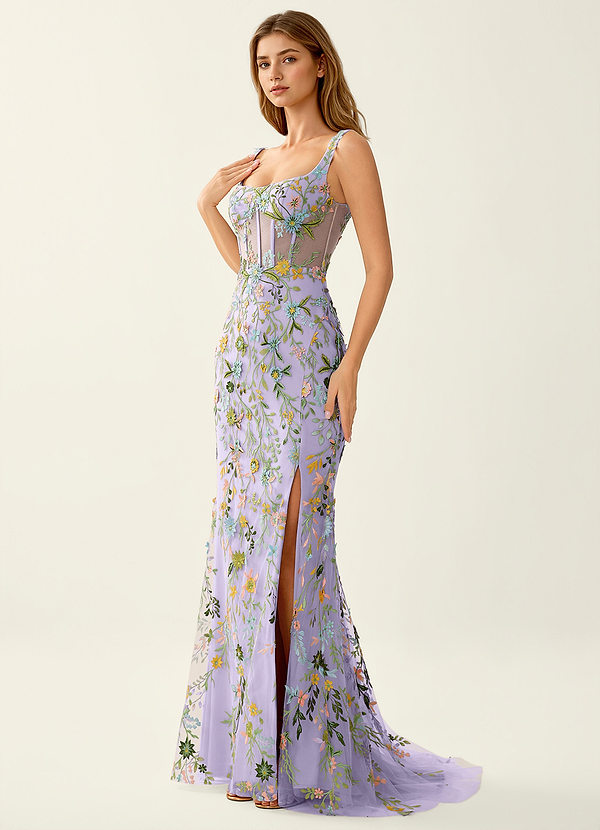 Posey Lilac Lace Mermaid Prom Dress image1