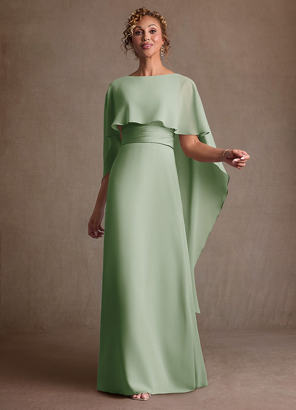 Azazie Marilla Suknie dla Matki Panny Młodej Linia A Pofałdowany Szyfon Długość podłogi Sukienka image1