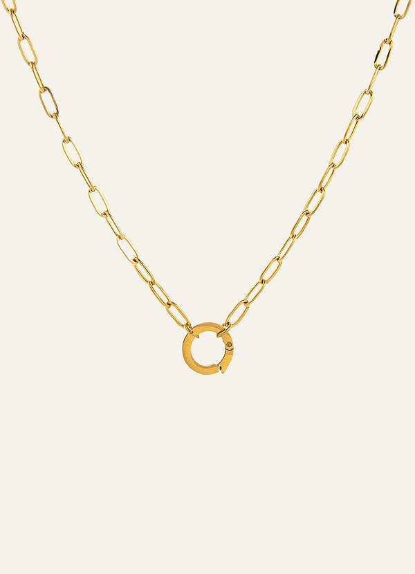 front 18K Gold Plated Charm Birthstone Necklace