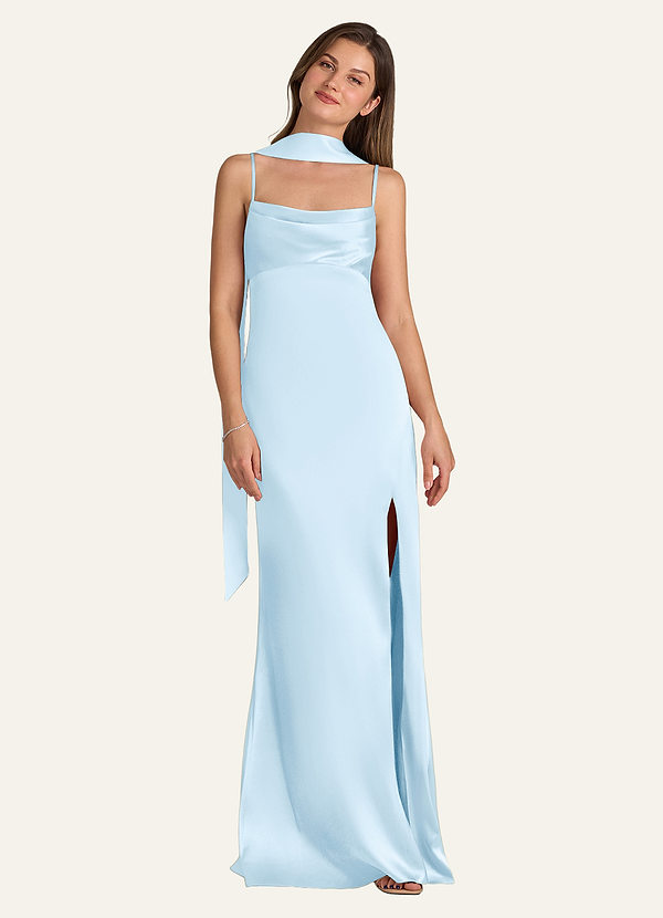 front Azazie Bijpassende kleur matte satijnen sjaal