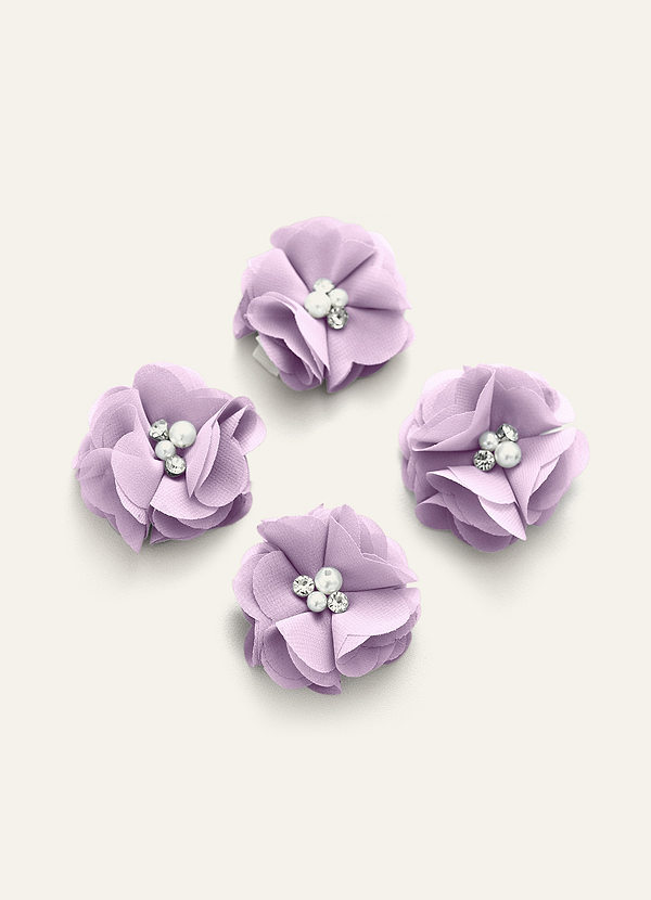 front Set di quattro fermagli per capelli in chiffon di colore coordinato