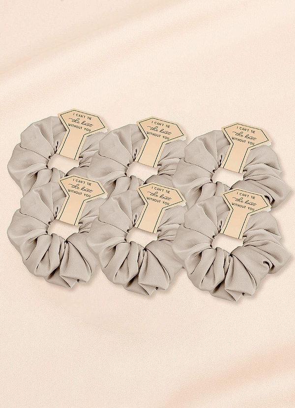 Matchande färg Brudtärna Stretch Satin Over Size Scrunchie Set front
