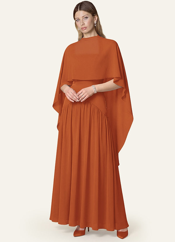 front Azazie Matching Color Chiffon Multiway Cape