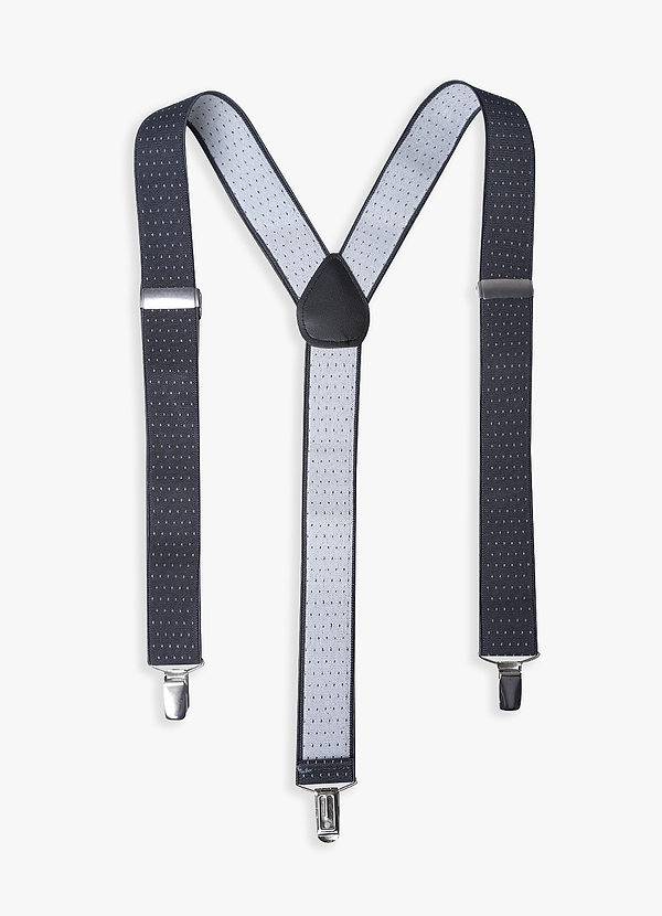 front Dotted Three-Clip Suspenders