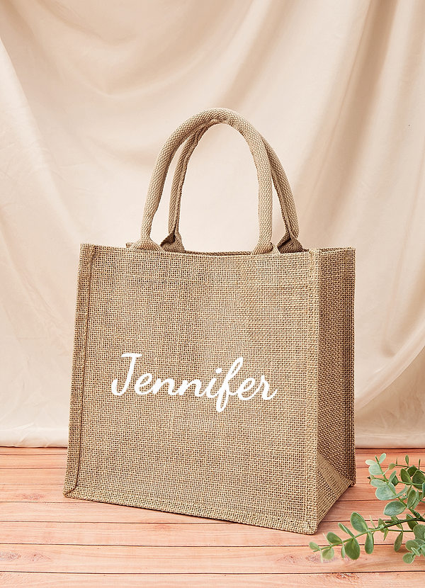 front Custom Name Bride Jute Backpack