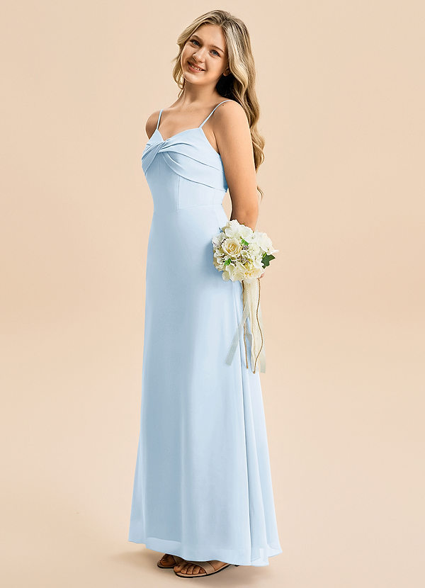 Azazie Jordyn Junior A-Line Kæresteudskæring Chiffon Gulv-længde Junior brudepige Kjole image1