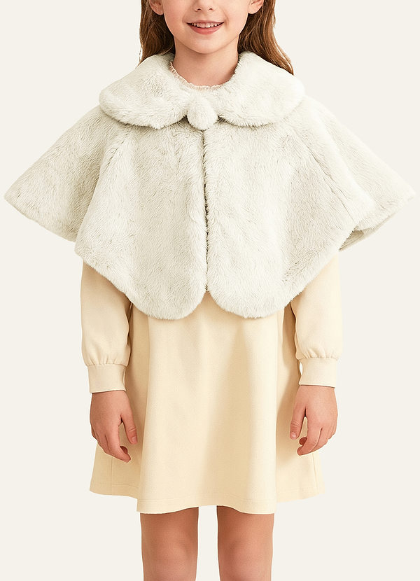 front Blomsterflicka Cape med fuskpälskrage
