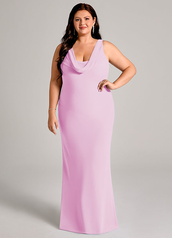 Azazie Rylina Brudtärneklänningar Klä av Sjöjungfru i Chiffong Plisserad Godisrosa image1