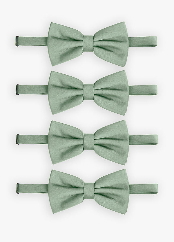 front Verstelbare elastische satijnen vlinderdas – 4-delige set