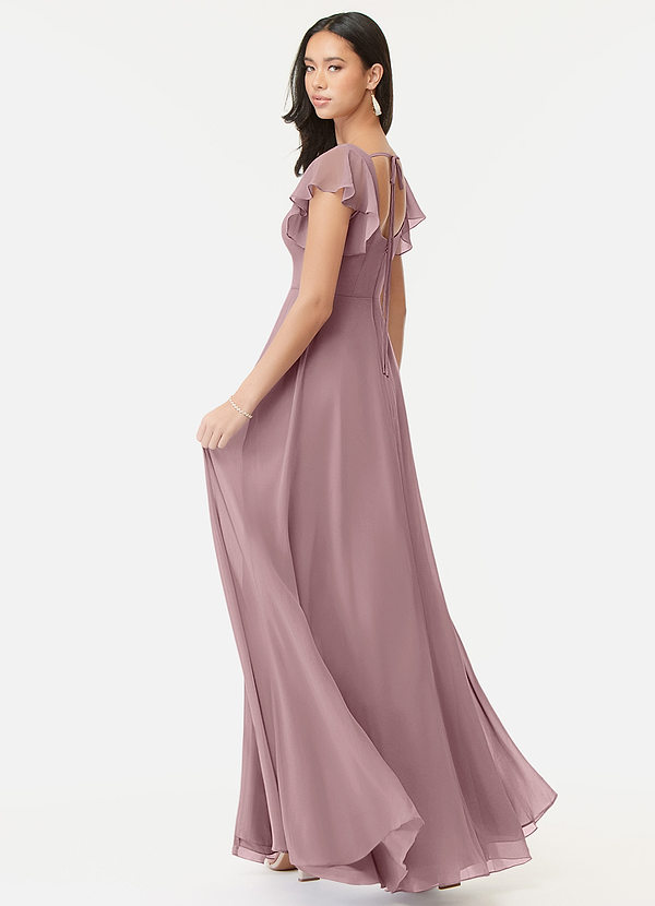Azazie Bondi Bridesmaid Dresses A-Line Ruched Chiffon Floor-Length Dress image2