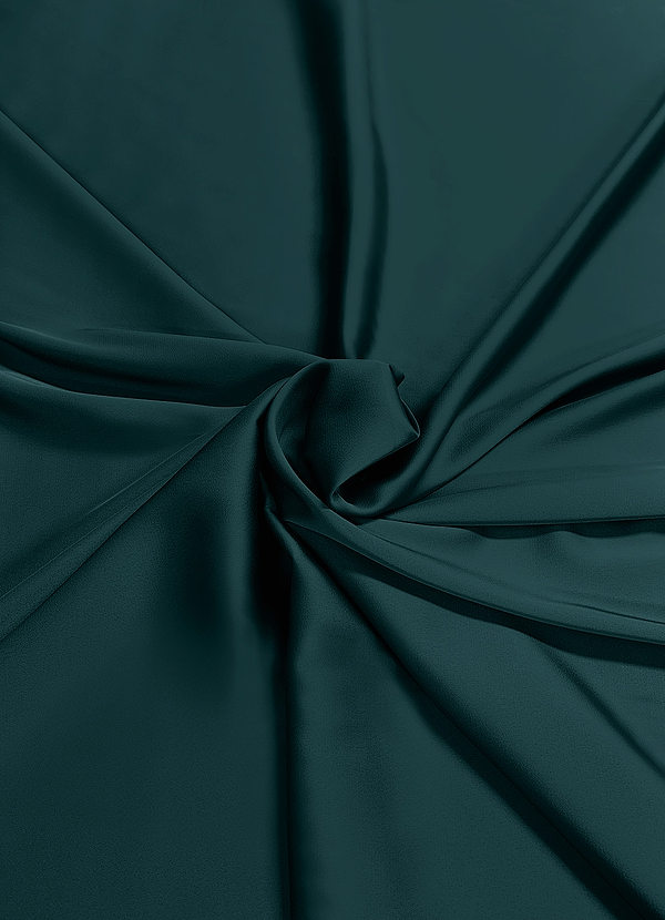 front Azazie Pine Stretch Satin Fabric By the Yard