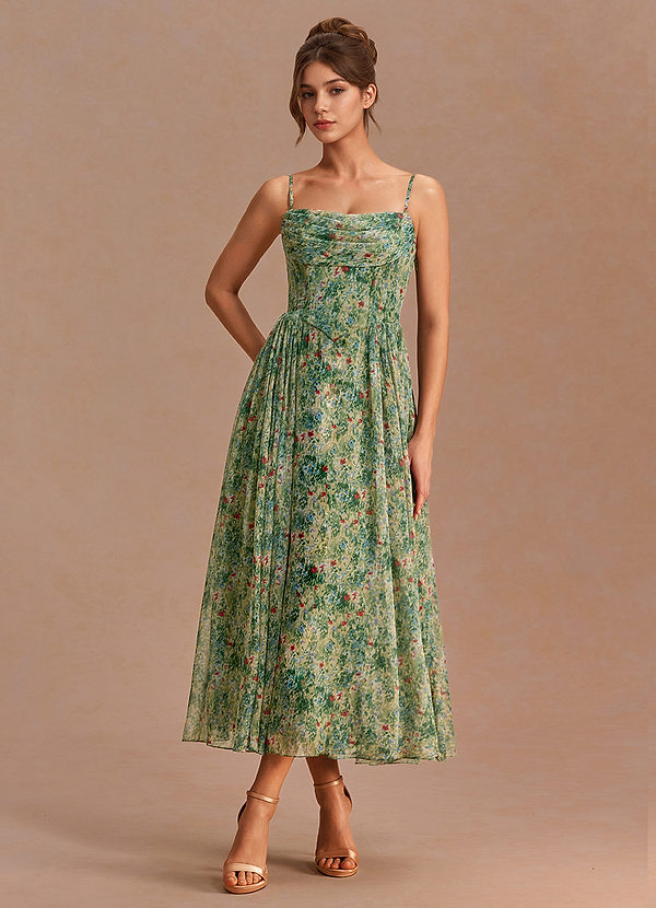 Fleur Green Floral Maxi Dress image1