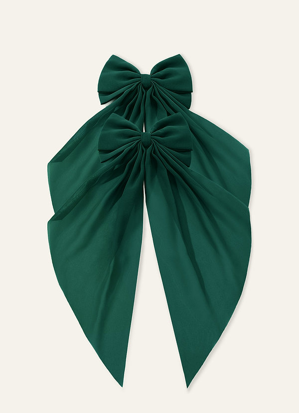 front Pince à cheveux nœud papillon en mousseline dévorée de couleur assortie (lot de 2)