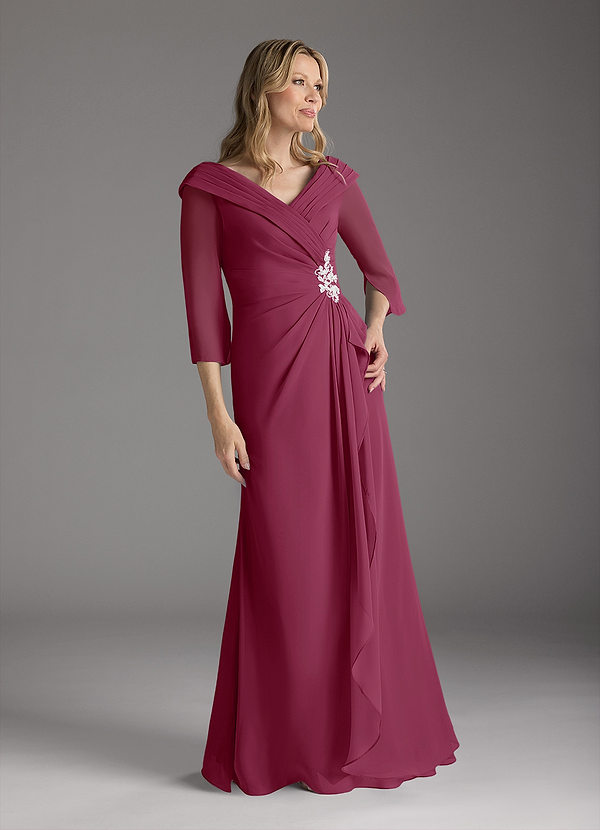 Azazie Jaycee Mother of the Brides Dresses Mulberry A-Line Chiffon Dress image1