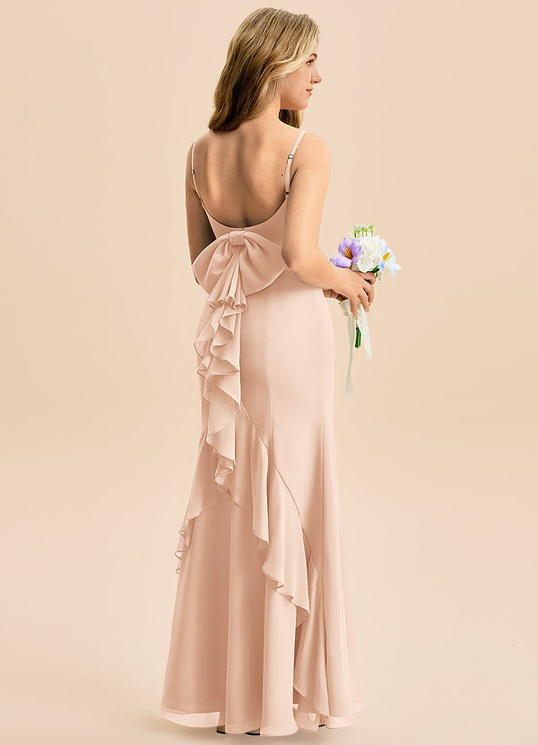 Azazie Lioren Junior Robe Sirène en Mousseline de soie Arc Rose Perle image1